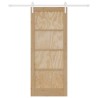 Porte Coulissante avec Ensemble de Quincaillerie 83x202 cm Bois Massif Pin 