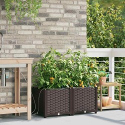 Jardinières de jardin 1 pc Marron 80 x 40 x 37.5 cm Plastique 
