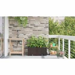 Jardinières de jardin 1 pc Marron 80 x 40 x 37.5 cm Plastique 