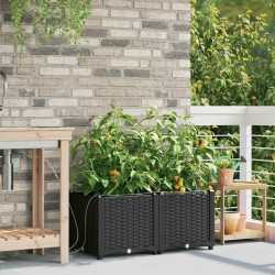 Jardinières de jardin 1 pc Noir 80 x 40 x 37.5 cm Plastique 
