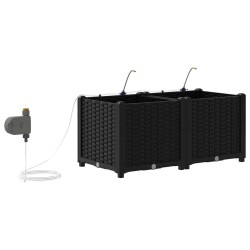 Jardinières de jardin 1 pc Noir 80 x 40 x 37.5 cm Plastique 