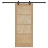 Porte coulissante avec ensemble de quincaillerie 83x202 cm en bois massif de pin 