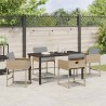 Set de jardin 5 pièces avec des coussins en poly rattan beige. 