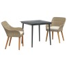 Set de jardin 3 pièces beige en rattan composite 