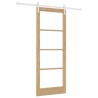 Porte coulissante avec kit de quincaillerie "ORKDAL" Bois massif et verre 