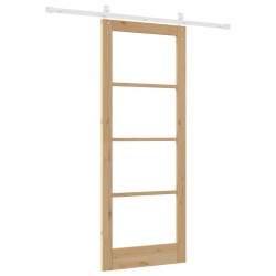 Porte coulissante avec kit de quincaillerie "ORKDAL" Bois massif et verre 