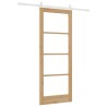 Porte coulissante avec kit de quincaillerie "ORKDAL" Bois massif et verre 