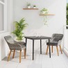 Ensemble de Jardin 3 pièces en poly rotin gris 