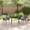 Ensemble de Jardin 3 pièces en poly rotin gris 