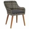 Ensemble de Jardin 3 pièces en poly rotin gris 