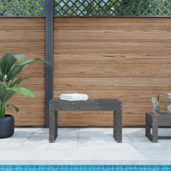 Banc de jardin gris 80x38x45 cm bois massif de pin 