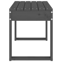 Banc de jardin gris 80x38x45 cm bois massif de pin 