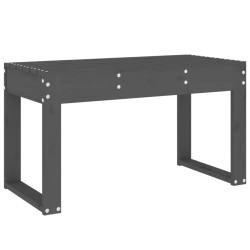 Banc de jardin gris 80x38x45 cm bois massif de pin 