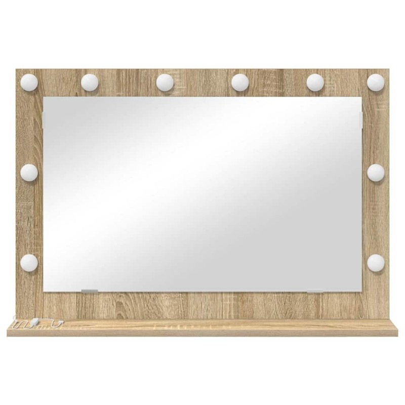 Miroir de Vanité Chêne Sonoma Bois d'ingénierie, Verre 
