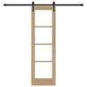 Porte Coulissante avec Ensemble de Matériel 61x198.5 cm Bois de Pin Massif 