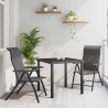Ensemble repas de jardin 3 pièces en rattan poly gris 