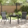 Ensemble repas de jardin 3 pièces en rattan poly gris 