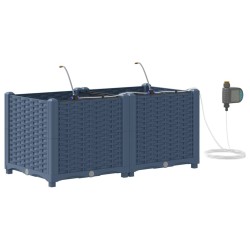 Cache-pot de jardin Basketweave Gris 40 x 40 x 126cm Plastique 