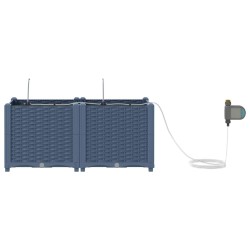 Cache-pot de jardin Basketweave Gris 40 x 40 x 126cm Plastique 