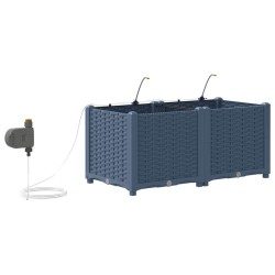 Cache-pot de jardin Basketweave Gris 40 x 40 x 126cm Plastique 