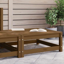 Repose-pied de jardin 70x70x30cm marron miel bois de pin solide 