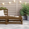 Repose-pied de jardin 70x70x30cm marron miel bois de pin solide 