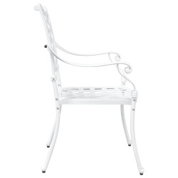 Chaises de jardin 2 pcs en aluminium moulé, blanches 