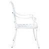 Chaises de jardin 2 pcs en aluminium moulé, blanches 