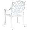 Chaises de jardin 2 pcs en aluminium moulé, blanches 