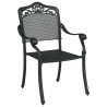 Chaises de jardin 2 pcs en alu moulé noir 