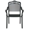 Chaises de jardin 2 pcs en alu moulé noir 