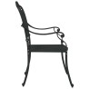 Chaises de jardin 2 pcs en alu moulé noir 