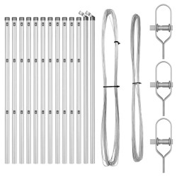 Ensemble de poteaux de clôture 13 pcs Argent Ø32mm 100 cm 