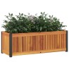 Jardinière 80x30x27,5 cm bois massif d'acacia et acier 