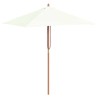 Parasol d'extérieur avec mât en bois 150x200 cm Sable 