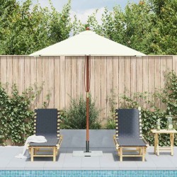 Parasol d'extérieur avec mât en bois 150x200 cm Sable 