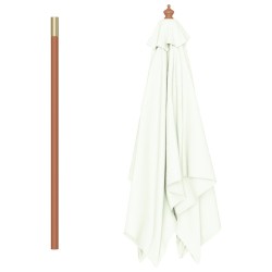 Parasol d'extérieur avec mât en bois 150x200 cm Sable 