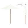 Parasol d'extérieur avec mât en bois 150x200 cm Sable 