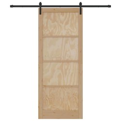 Porte coulissante avec quincaillerie 93x232 cm en bois massif 