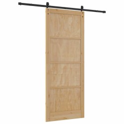 Porte coulissante avec quincaillerie 93x232 cm en bois massif 