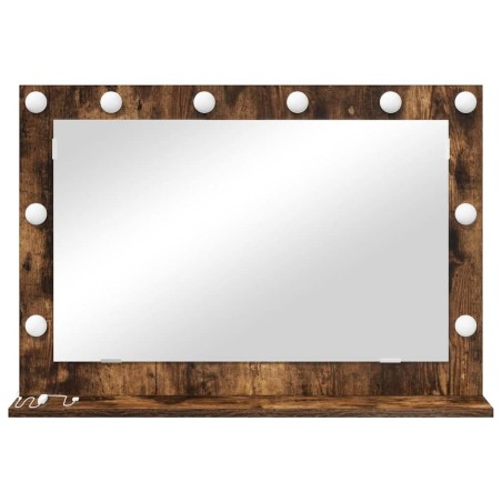 Miroir de vanité Chêne fumé Bois et verre 80 x 55 x 18 cm Miroir 