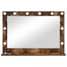 Miroir de vanité Chêne fumé Bois et verre 80 x 55 x 18 cm Miroir 