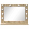 Miroir de Maquillage Chêne Sonoma Bois d'ingénierie, Verre Standard 