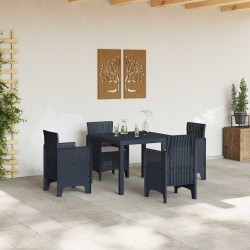 Ensemble de Salle à Manger de Jardin 5 pcs Anthracite Plastique 