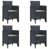 Ensemble de Salle à Manger de Jardin 5 pcs Anthracite Plastique 