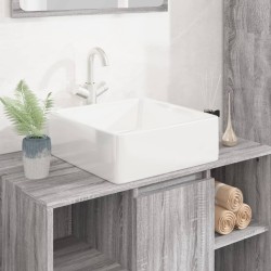 Lavabo blanc 37x37x13 cm céramique carré 