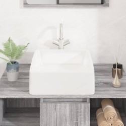 Lavabo blanc 37x37x13 cm céramique carré 