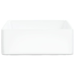 Lavabo blanc 37x37x13 cm céramique carré 