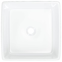 Lavabo blanc 37x37x13 cm céramique carré 