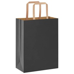 Sacs en papier 50 pcs avec poignées noir 21x11x28 cm 